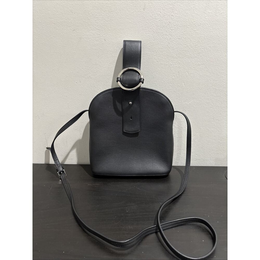 Parisa Wang Addicted Small Leather Crossbody Bag Black Buckle